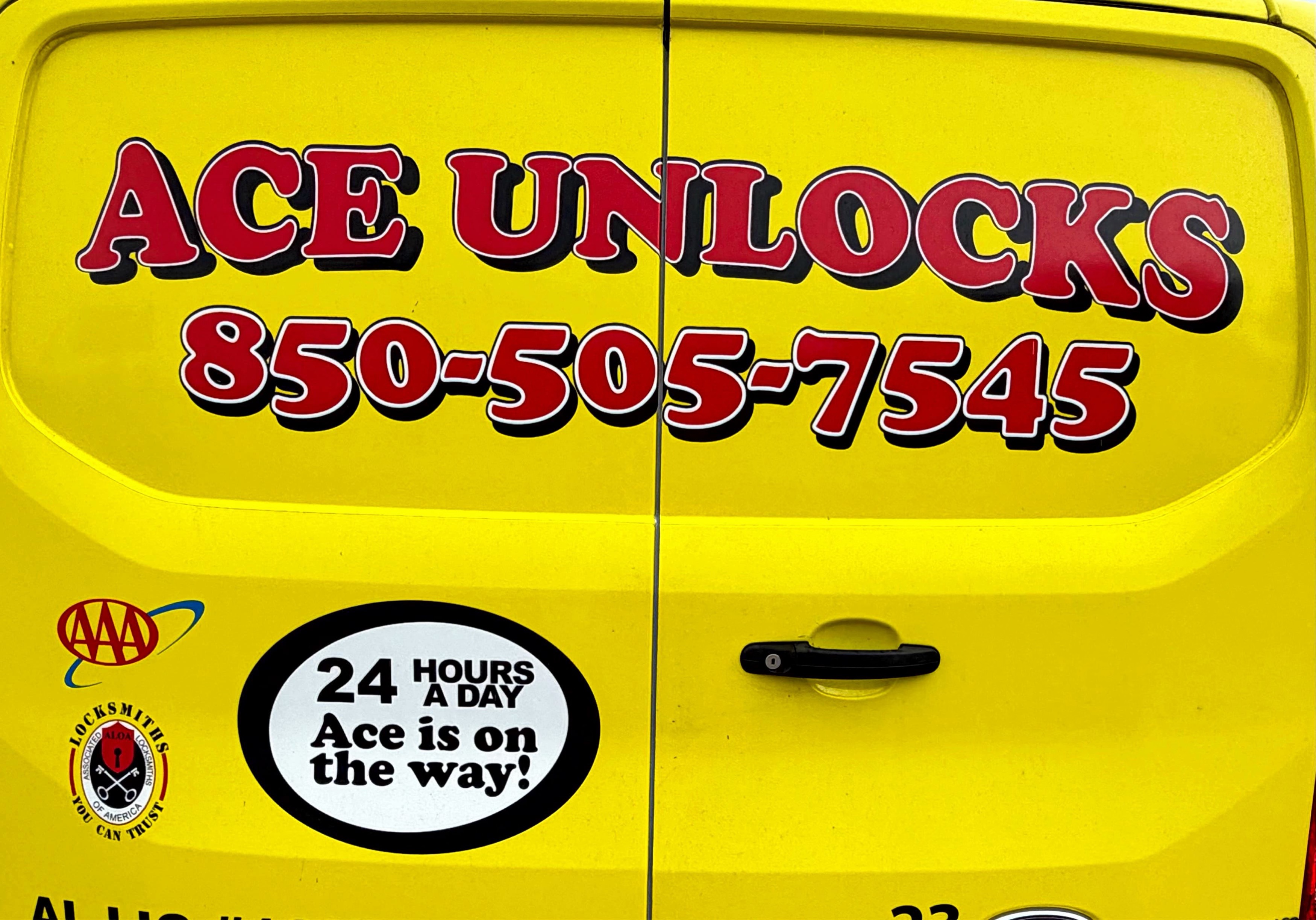 Ace Unlocks service van ready to dispatch across Pensacola